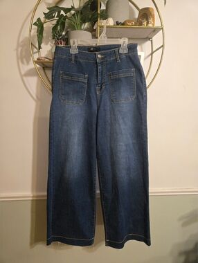 Frye Wide Leg Raw Hem Boho Mila Wash Jeans
